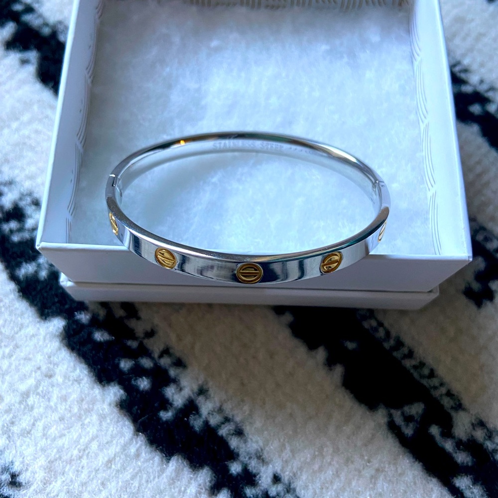 Silver and Gold Stainless Steel Bracelet